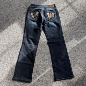 Elegant Dark Blue Women's Boot Cut Jeans